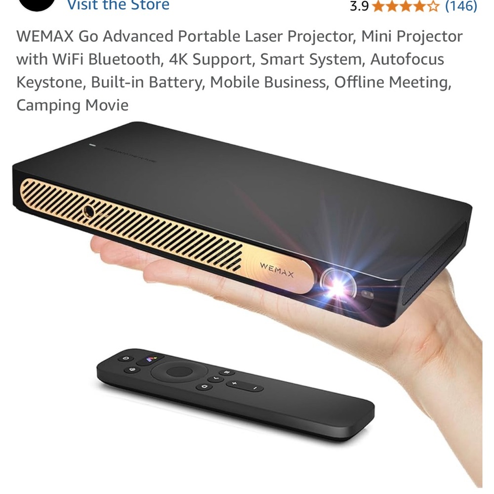 NEW! WEMAX Go Advanced Portable Laser Projector,MiniProjector wWiFi Blue…